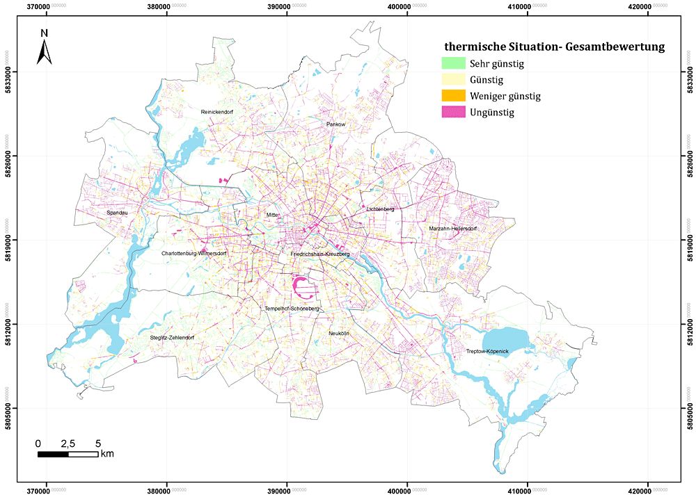 Bildvergrößerung: Gesamtbewertung der thermischen Situation auf öffentlichen Straßen, Wegen und Plätzen in Berlin
