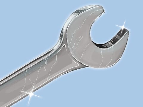 Bild zeigt Ausschnitt eines Schraubschlüssels für Berufsbild Mechanikerin