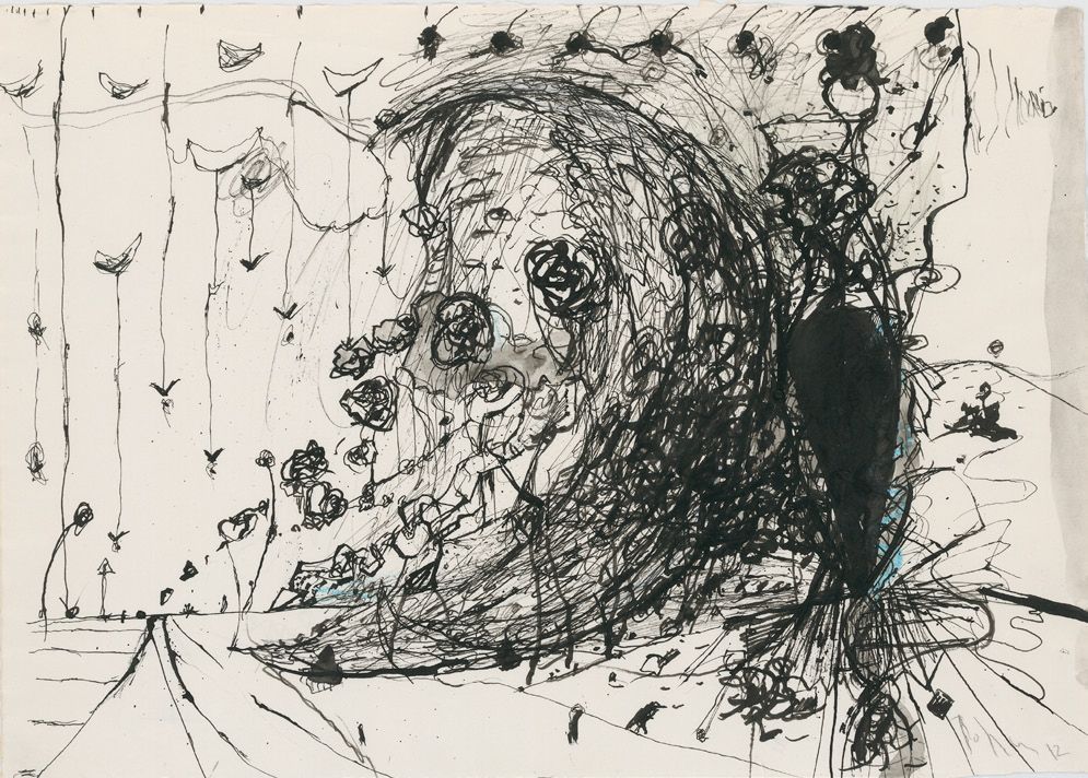 Joachim John: Ohne Titel · 2012 · Feder, Pinsel, Tusche auf Papier · 29,7 x 41,8 cm