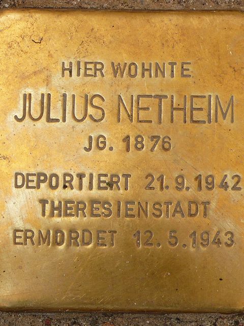 Stolperstein Julius Netheim, Foto: C. Timper
