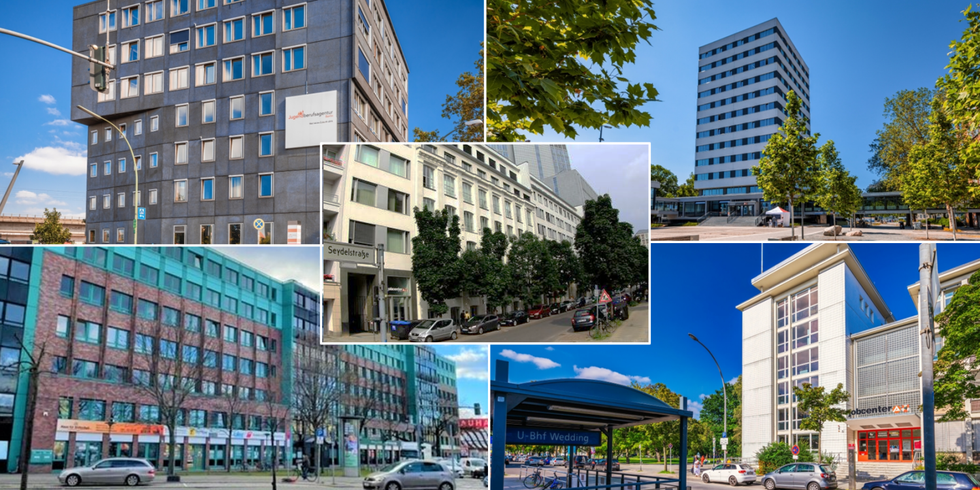 Die fünf Standorte des Jobcenter Berlin Mitte