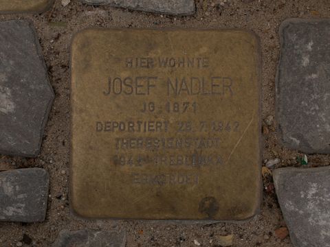 Stolperstein Josef Nadler, Foto: A. Bukschat & C. Flegel, 03.10.2012