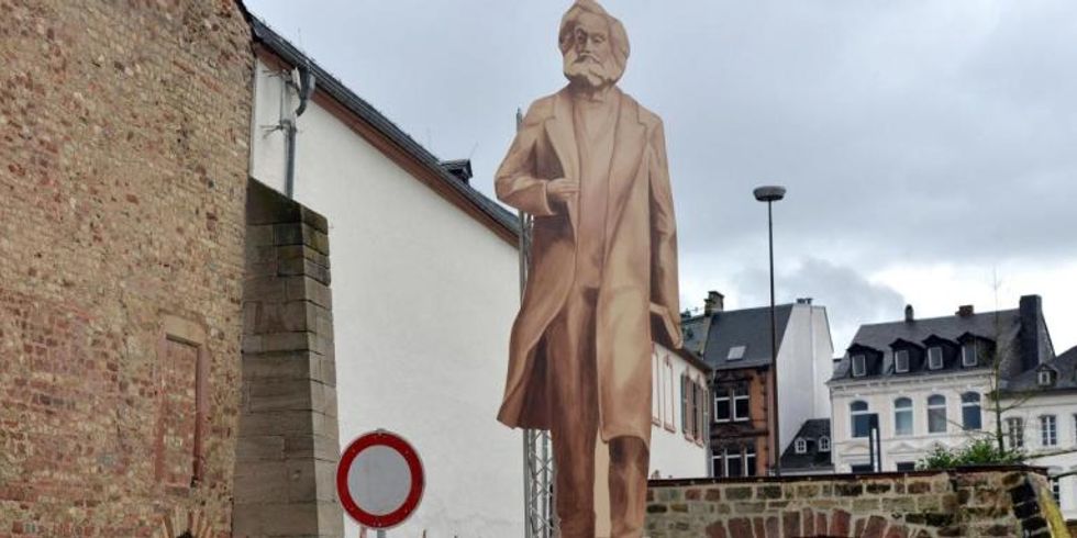 Das hölzerne Modell der Marx-Statue in Trier