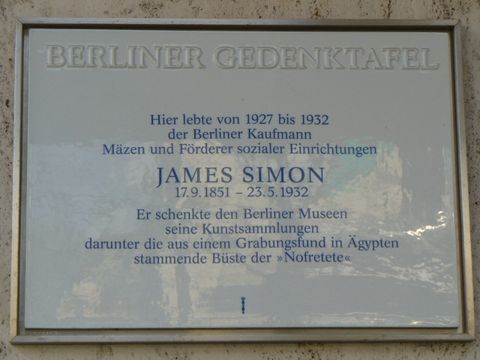 Gedenktafel für James Simon, Foto: KHMM