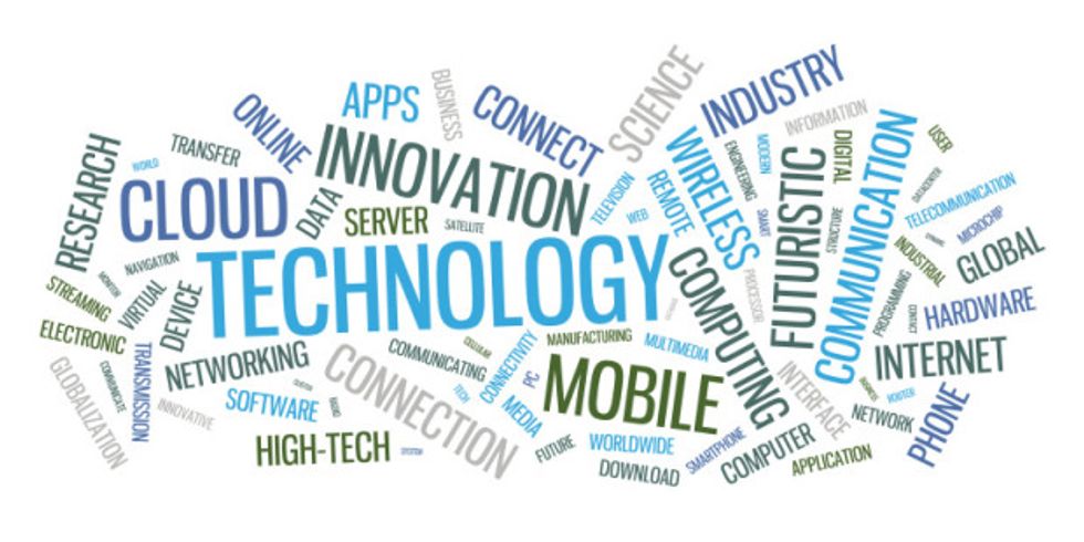 Technology word cloud illustration