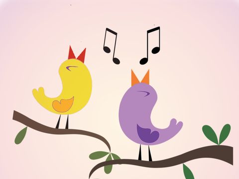 Gemeinsam Singen zwei Vögel singen