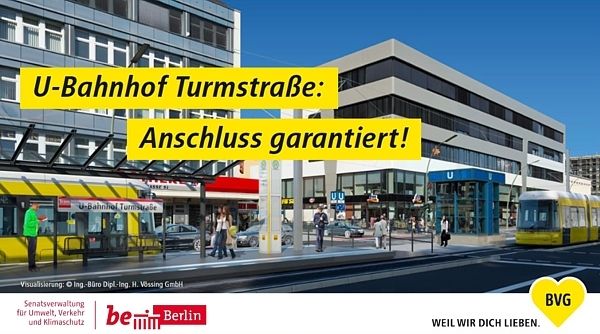 Tram Turmstraße zu Hauptbahnhof 
