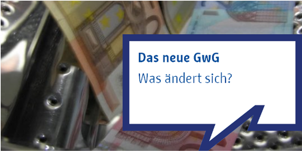Geldscheine in Waschmaschine mit Dialograhmen Neues GwG