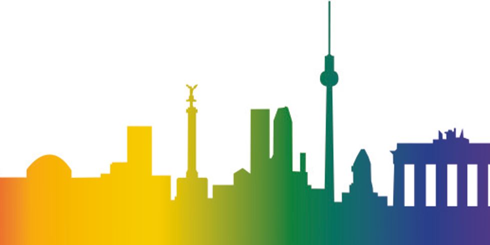 Skyline Berlin in Regenbogenfarben
