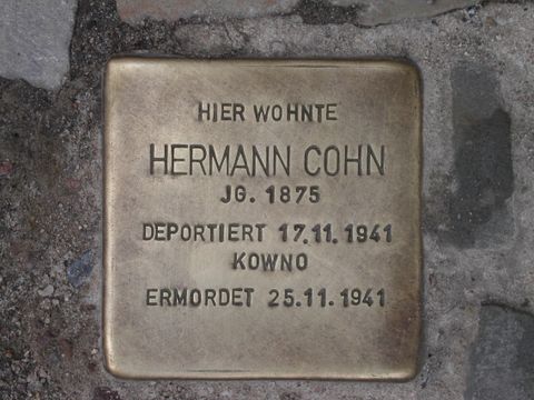 Stolperstein Hermann Cohn, Foto: F. Siebold