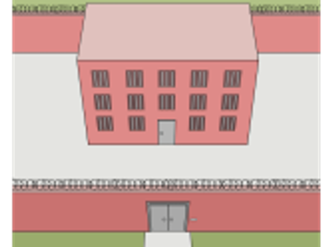 Bild eines Gebäudes, dass ein Gefängnis darstellt