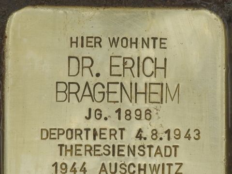 Bildvergrößerung: Stolperstein Kurfürstendamm 141, Dr. Erich Bragenheim