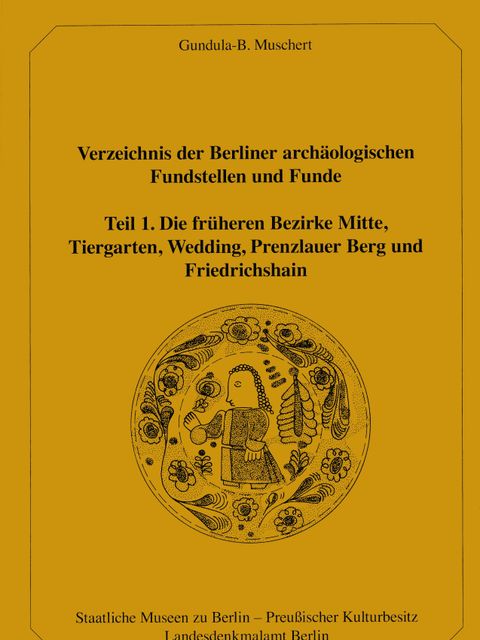 Bildvergrößerung: Verzeichnis der Berliner archäologischen Fundstellen und Funde Cover
