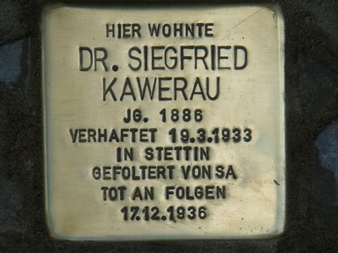 Stolperstein Dr. Siegfried Kawerau