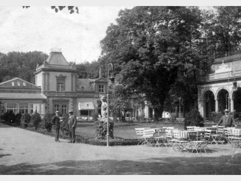 Bildvergrößerung: Bürgerpark Pankow - Restaurant, Konzertpavillon und Pergola, um 1907.