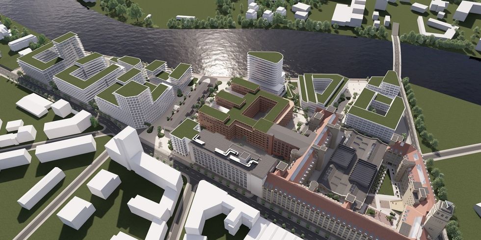 Städtebauliches Konzept Behrens-Ufer: Der Blick von Nord-Westen