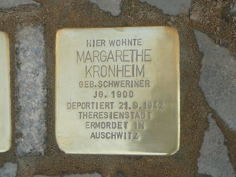 Bildvergrößerung: Stolperstein für Margarethe Kronheim