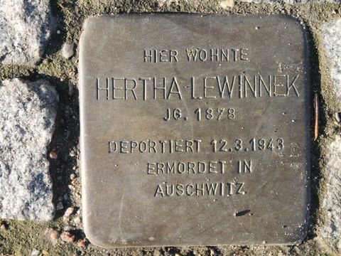 Stolperstein für Hertha Lewinnek, 26.1.2012