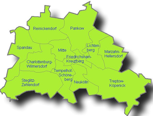 Berlinkarte mit Bezirken zum Anklicken