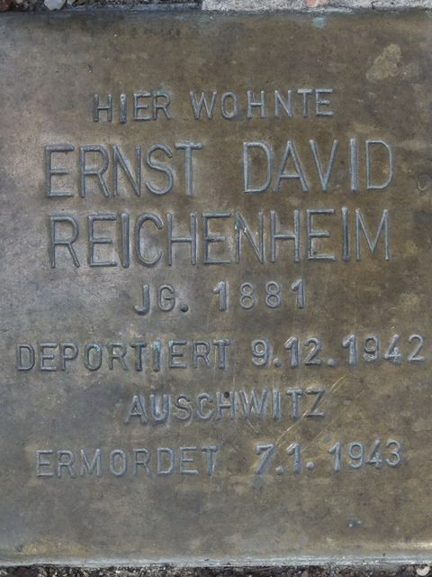 Stolperstein Ernst David Reichenheim, Foto: H.-J. Hupka