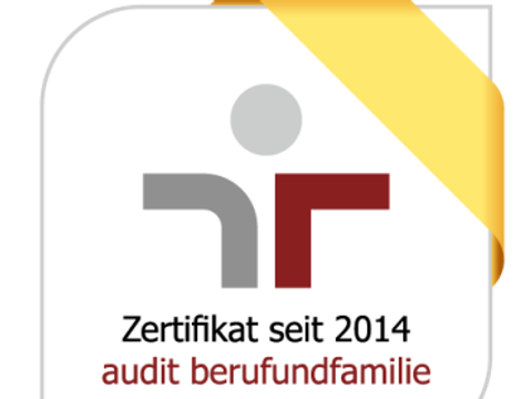 Logo audit berufundfamilie mit der Aufschrift "Zertifikat seit 2014"