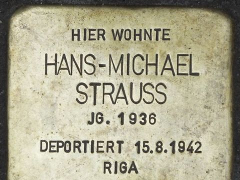 Stolperstein Hans Michael Strauss, Foto: H.-J. Hupka
