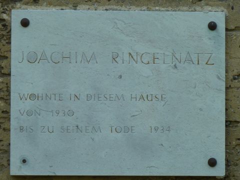 Gedenktafel für Joachim Ringelnatz, Brixplatz 11, 22.9.2010