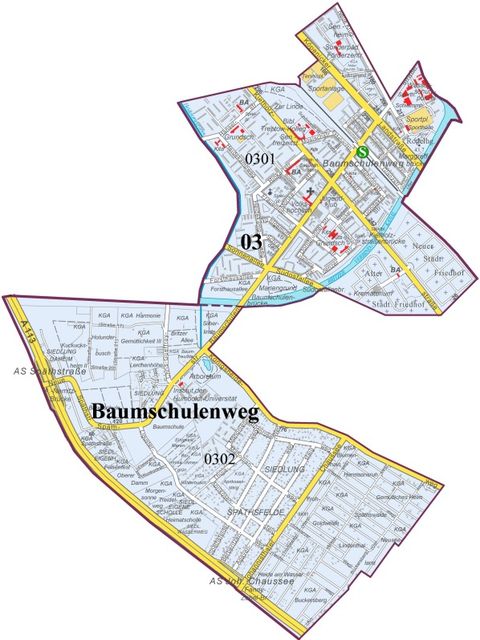 Bildvergrößerung: Karte Bezirksregion Baumschulenweg