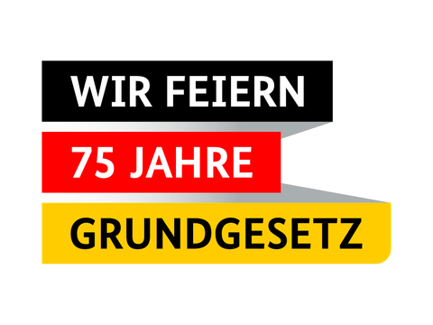 Logo zum 75. Jubiläum des Grundgesetzes