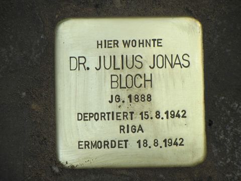 Stolperstein Dr. Julius Jonas Bloch, Juni 2013