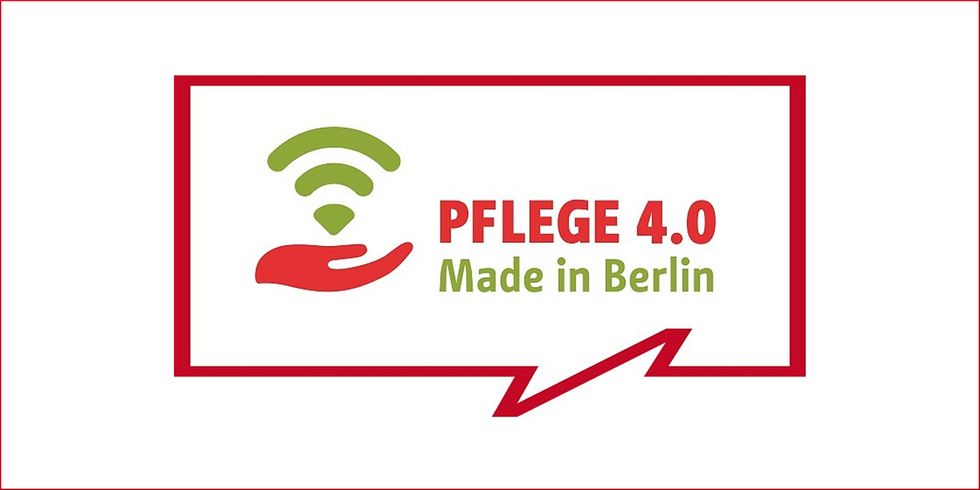 Logo der Initiative "Pflege 4.0 - Made in Berlin"