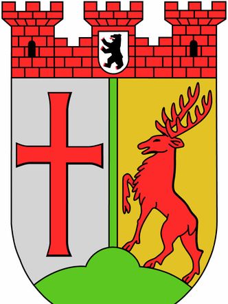 Wappen des Bezirks Tempelhof-Schönberg mit Mauerkrone
