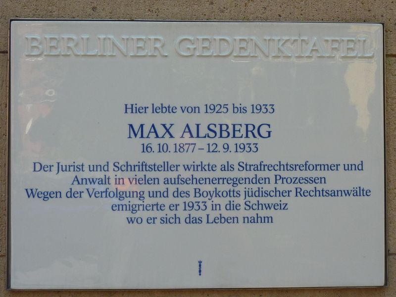 Gedenktafel für Max Alsberg, 25.7.2012