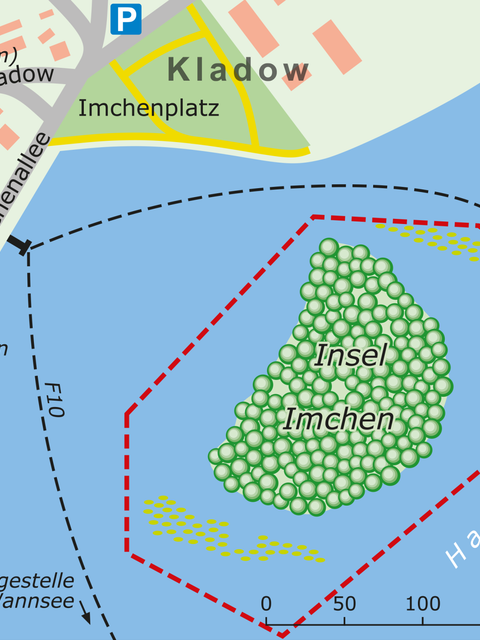 Bildvergrößerung: Karte des NSG Insel Imchen bei Kladow