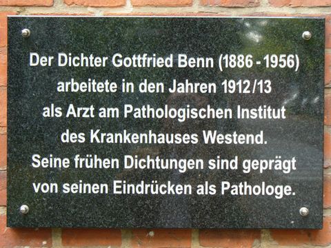 Gedenktafel für Gottfried Benn, 2.9.2008, Foto: KHMM