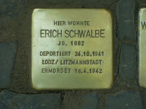 Stolperstein für Erich Schwalbe, Foto: B.Plewa