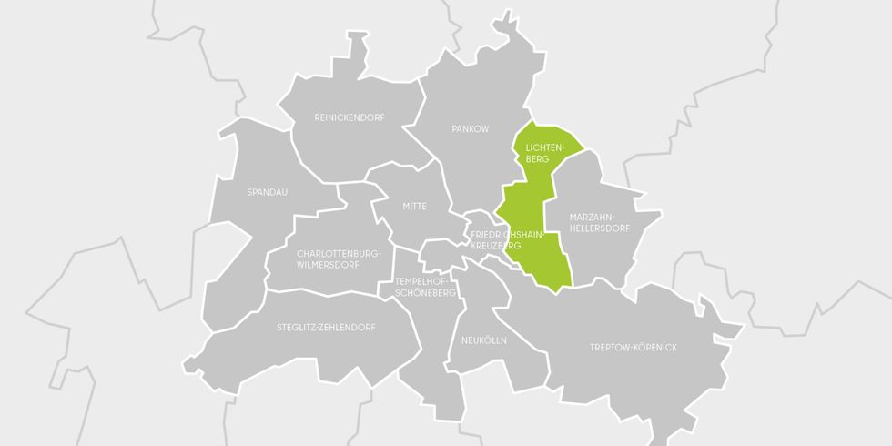 Berlin Karte Bezirk Lichtenberg
