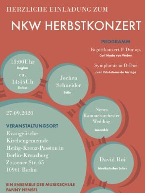 Bildvergrößerung: Plakat Orchesterkonzert NKW September 2020