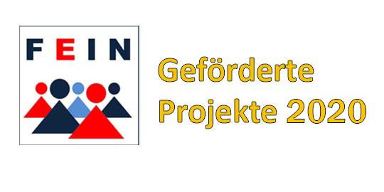 Banner geförderte FEIN Projekte 2020
