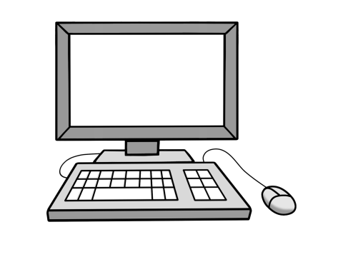  Computer-Bildschirm und Tastatur