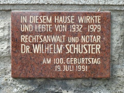Gedenktafel für Wilhelm Schuster, 13.7.2010, Foto: KHMM