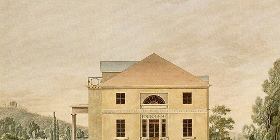 Ansicht der Schmalseite des Steglitzer Herrenhauses im Jahr 1808