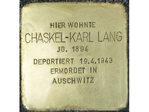 Bildvergrößerung: Stolperstein Chaskel-Karl Lang