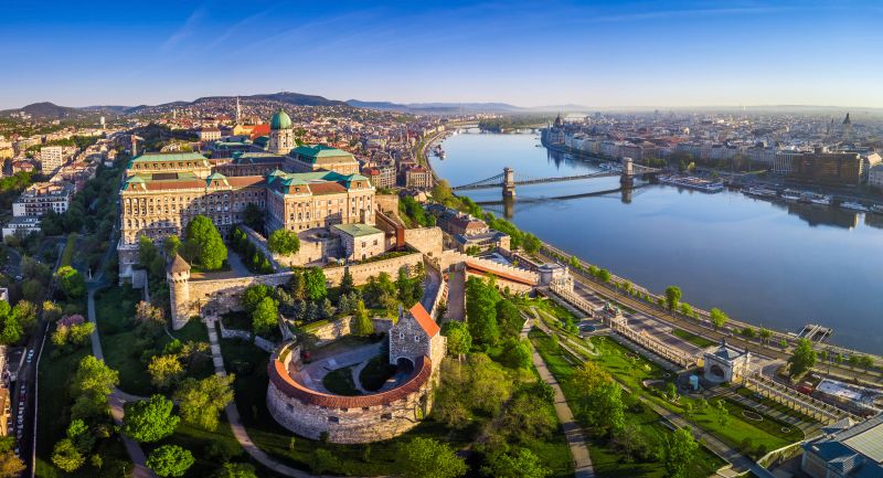 Burg Budapest aus Vogelperspektive