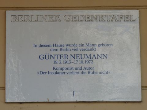 Gedenktafel für Günter Neumann, 29.3.2014