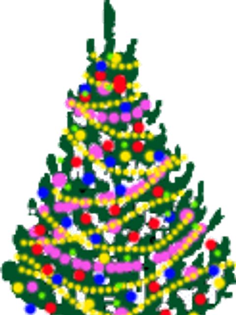 Zeichnung von einem geschmückten Weihnachtsbaum