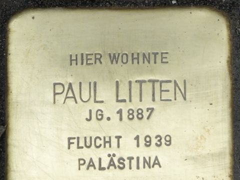 Stolperstein Paul Litten, Foto:H.-J. Hupka, 2014