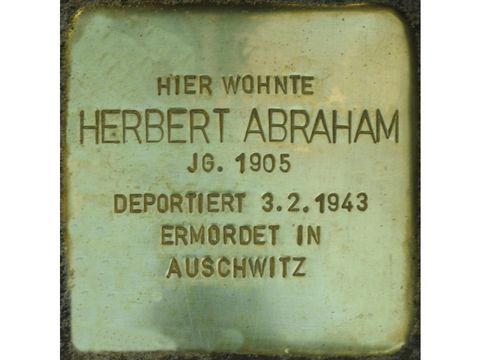 Bildvergrößerung: Stolperstein für Herbert Abraham