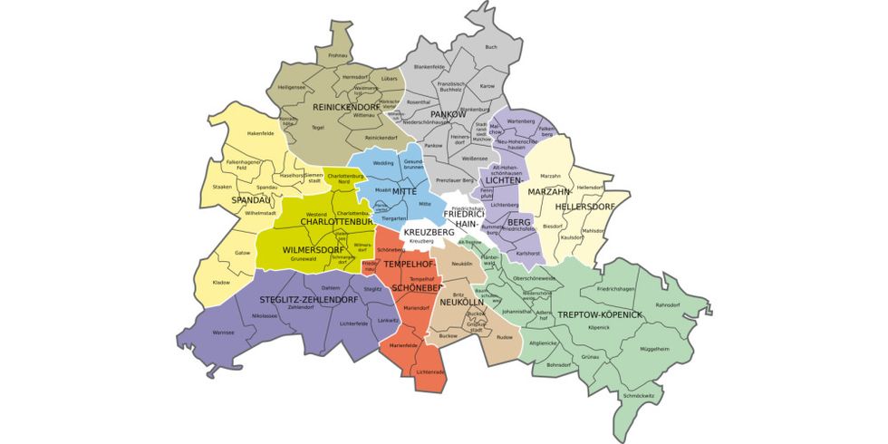 Karte Berlin mit Bezirken