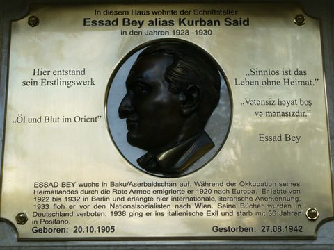 Gedenktafel für Essad Bey, 17.9.2008, Foto: KHMM